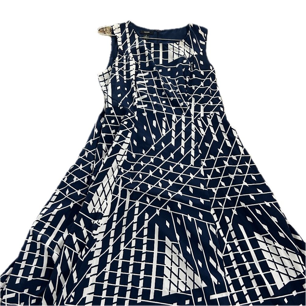 Macy's Alfani navy and white midi dress, 6